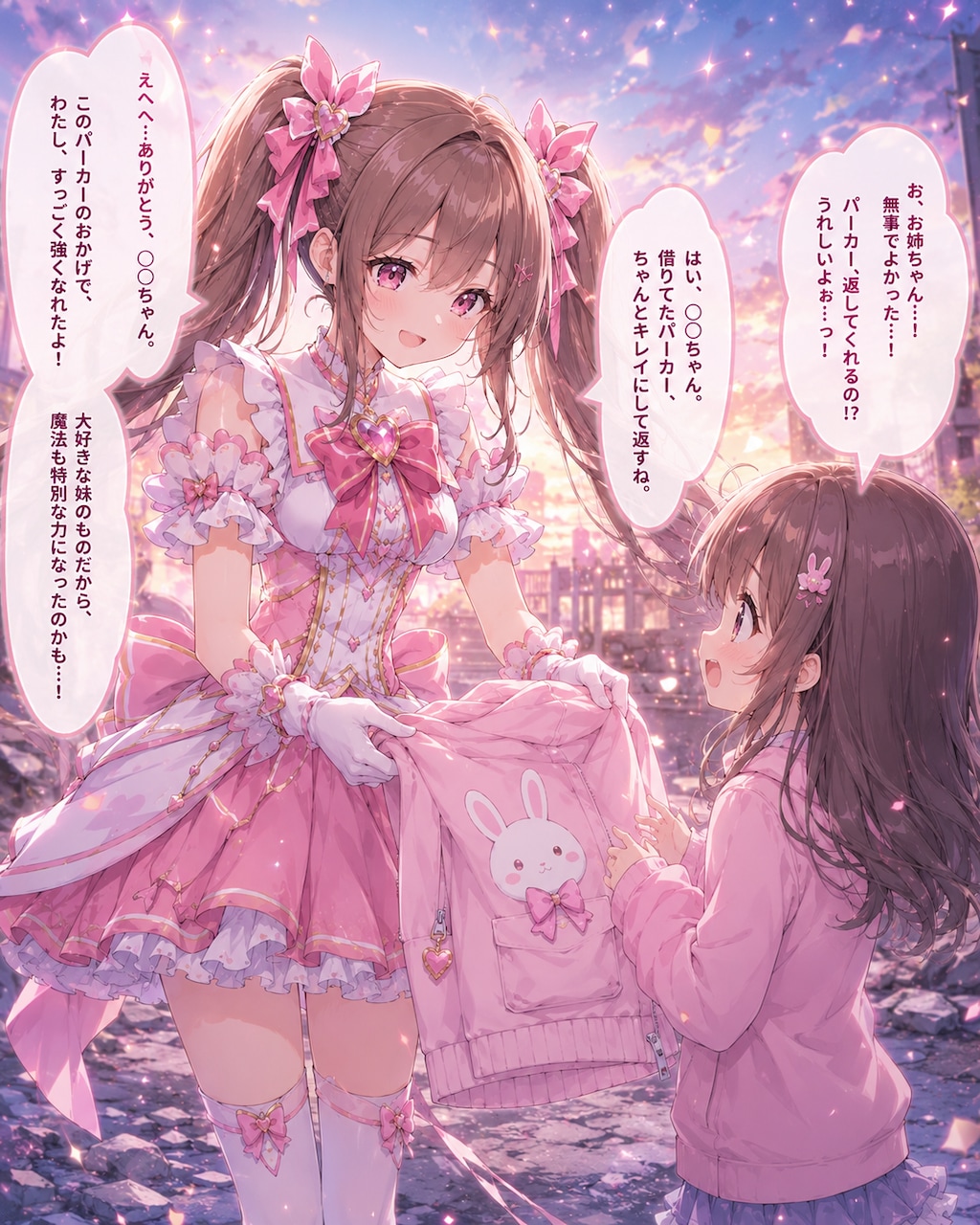 妹のパーカを腰に巻くとスキルが上昇する魔法少女2