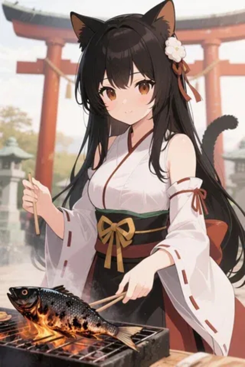 おさかにゃを焼くさくらちゃん