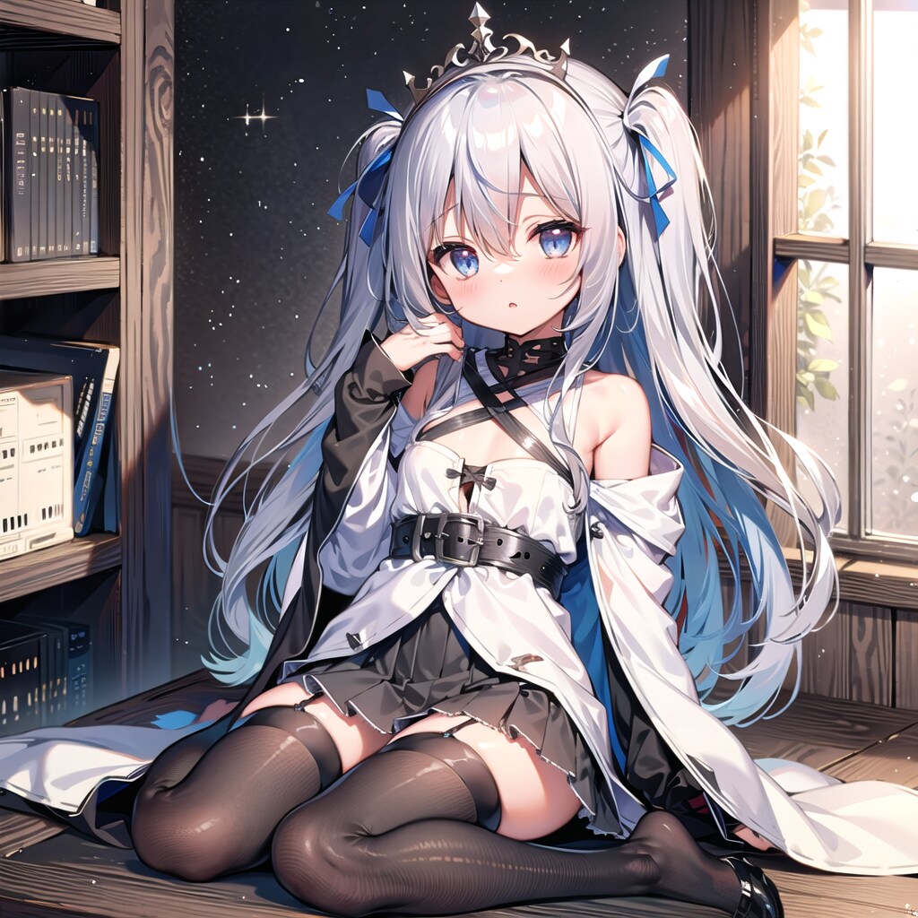 座ってる子