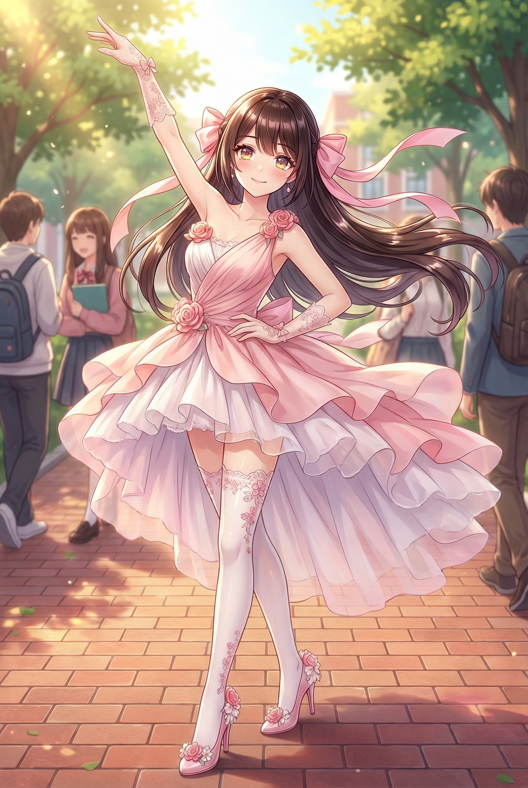 花色の旋律に舞う彼女 | の人気AIイラスト・グラビア