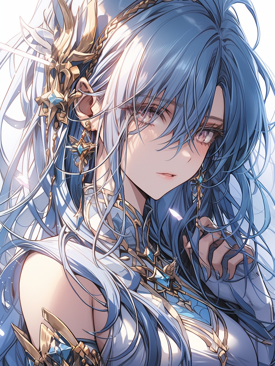 風薫る蒼き瞳 Wind's Whispering Azure Eyes | の人気AIイラスト・グラビア