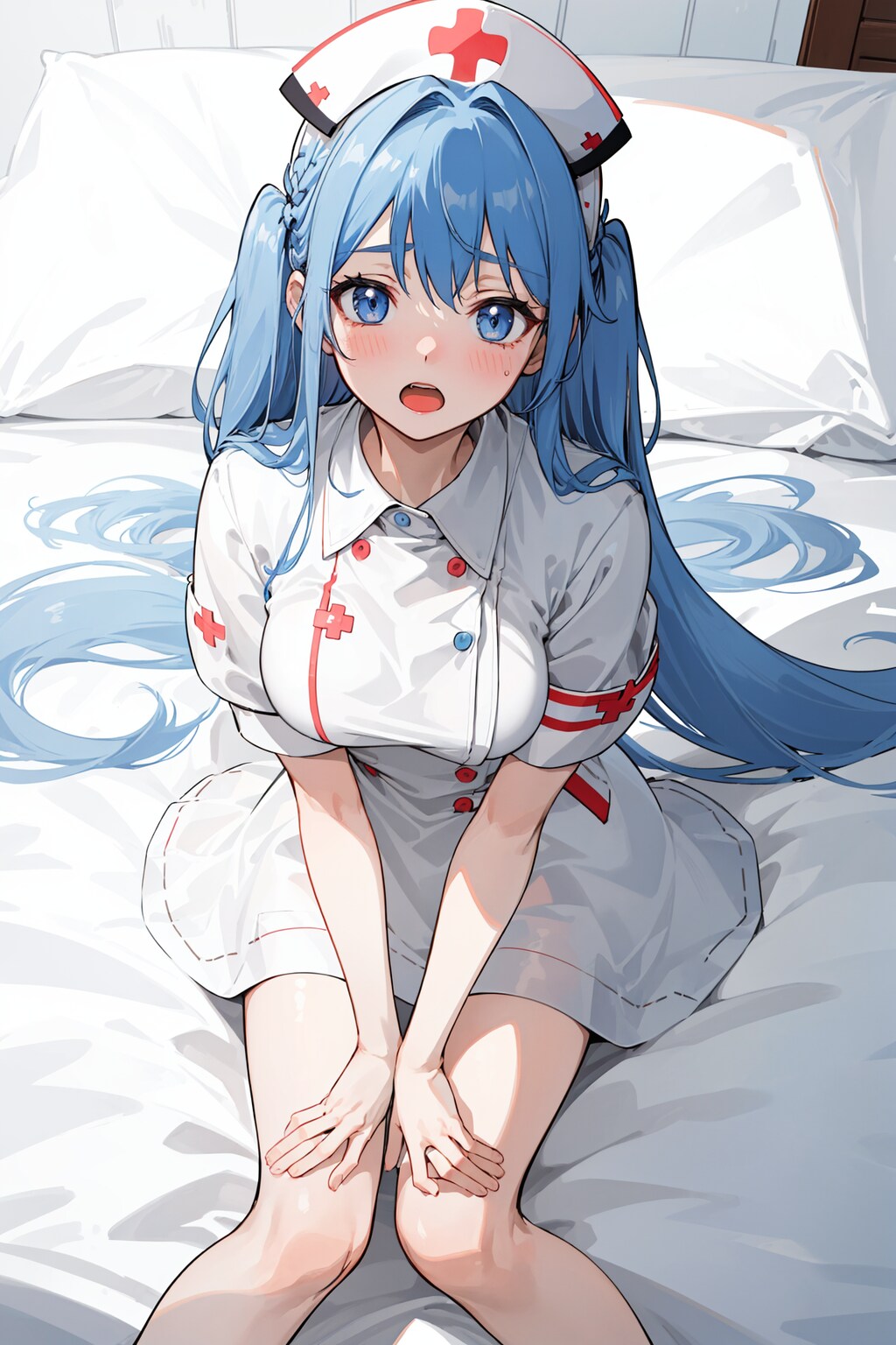 ナース少女、下から見るか? 横から見るか?