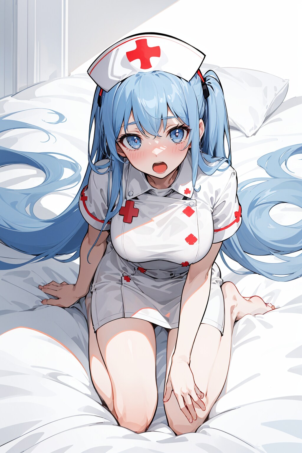 ナース少女、下から見るか? 横から見るか?
