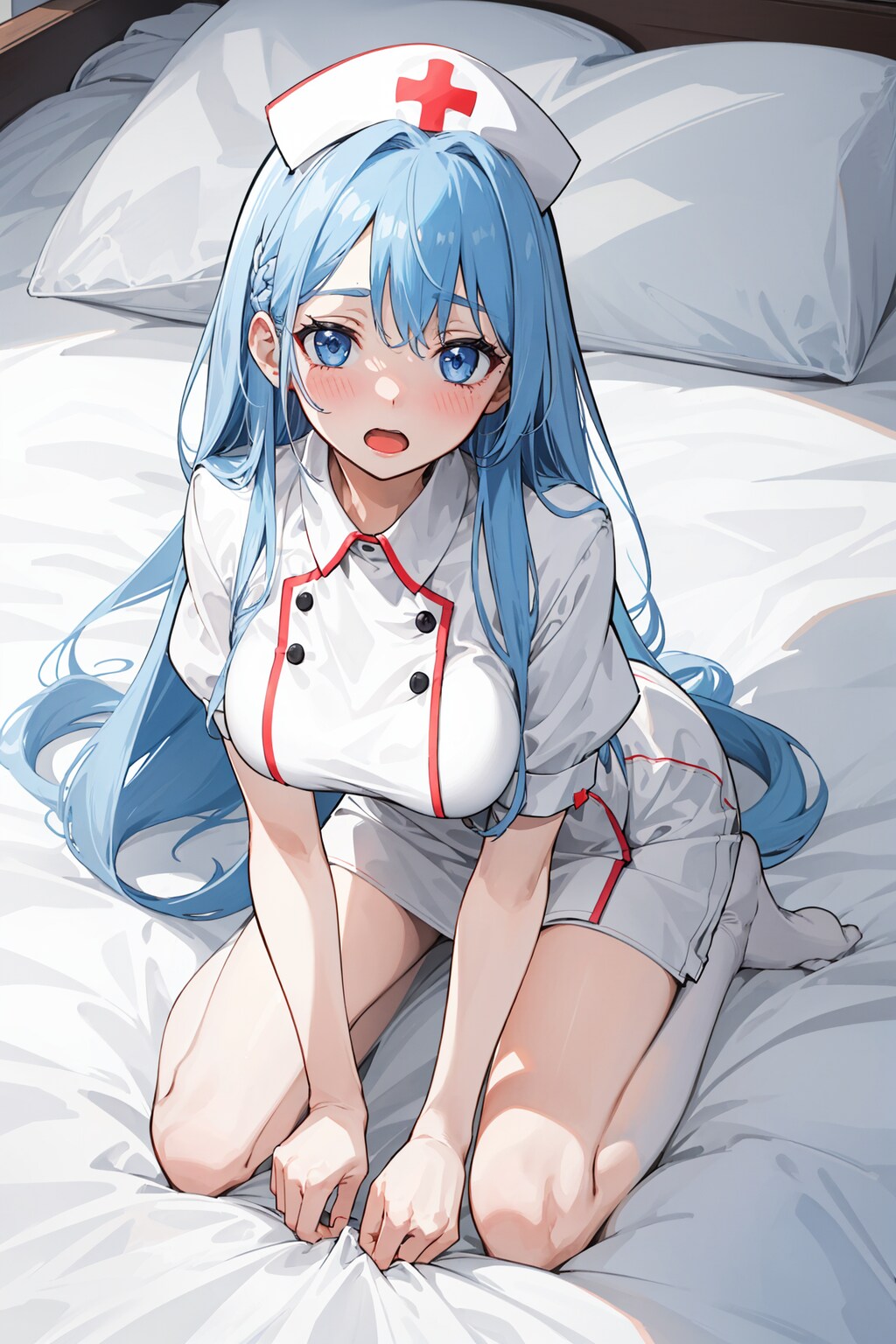 ナース少女、下から見るか? 横から見るか?