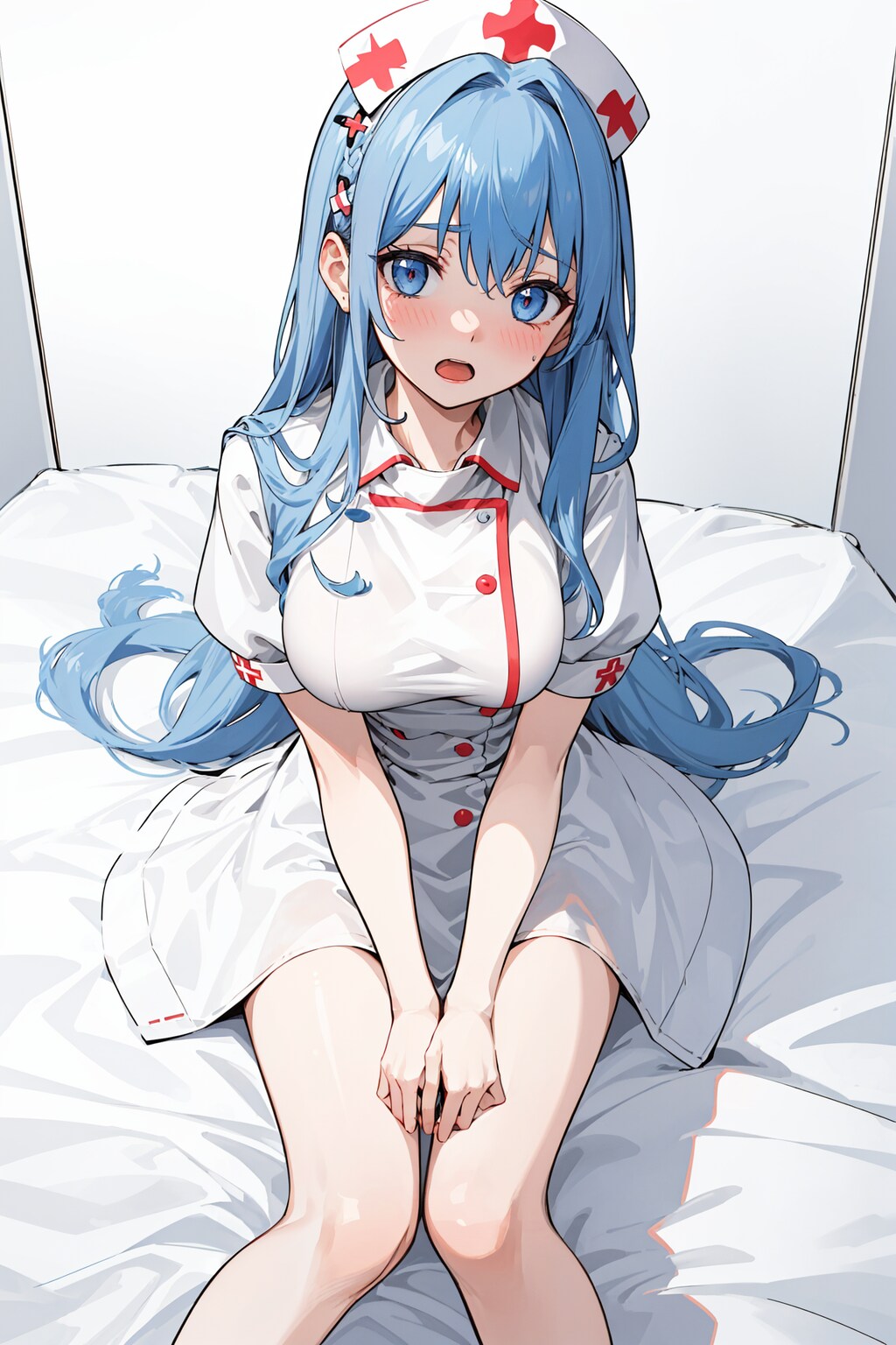 ナース少女、下から見るか? 横から見るか?