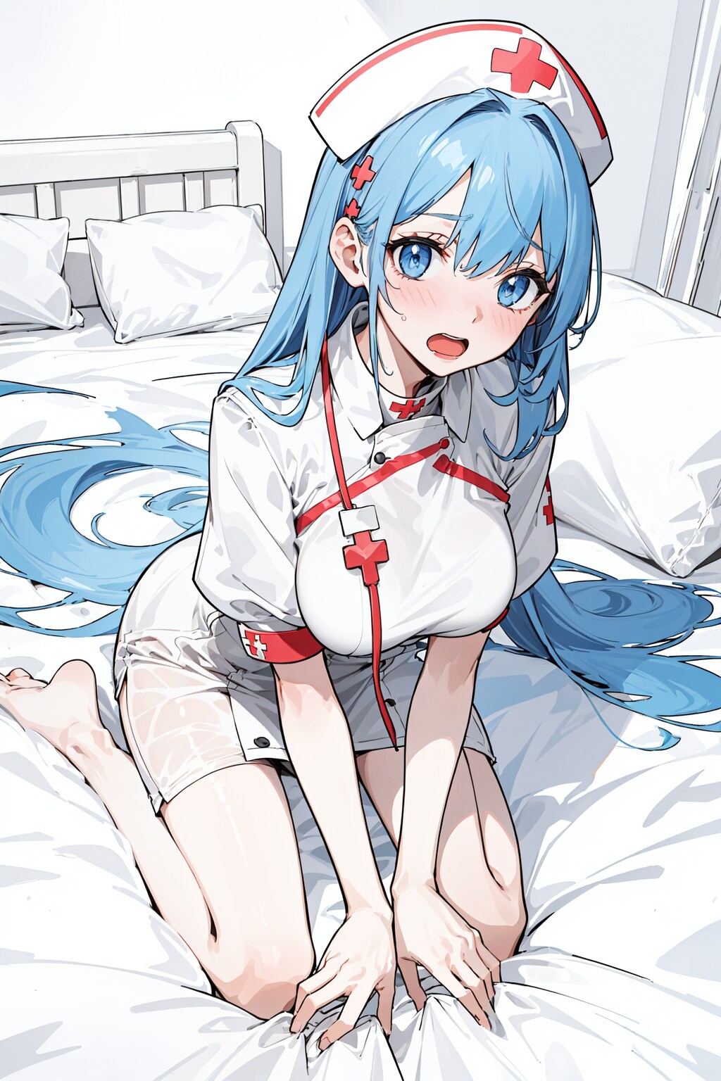 ナース少女、下から見るか? 横から見るか?