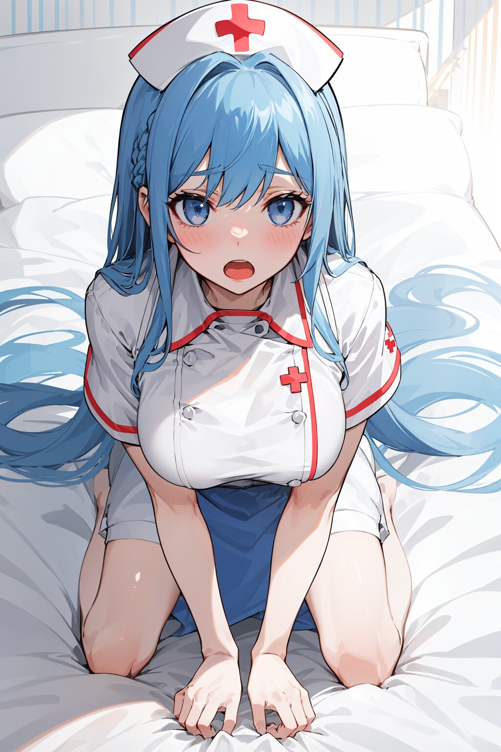 ナース少女、下から見るか? 横から見るか?