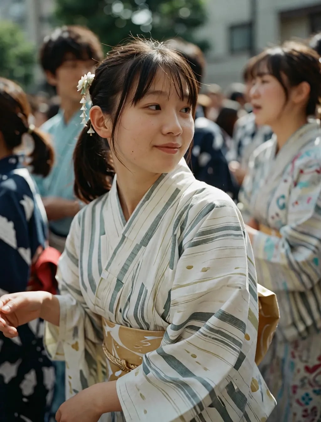 普通の子の浴衣