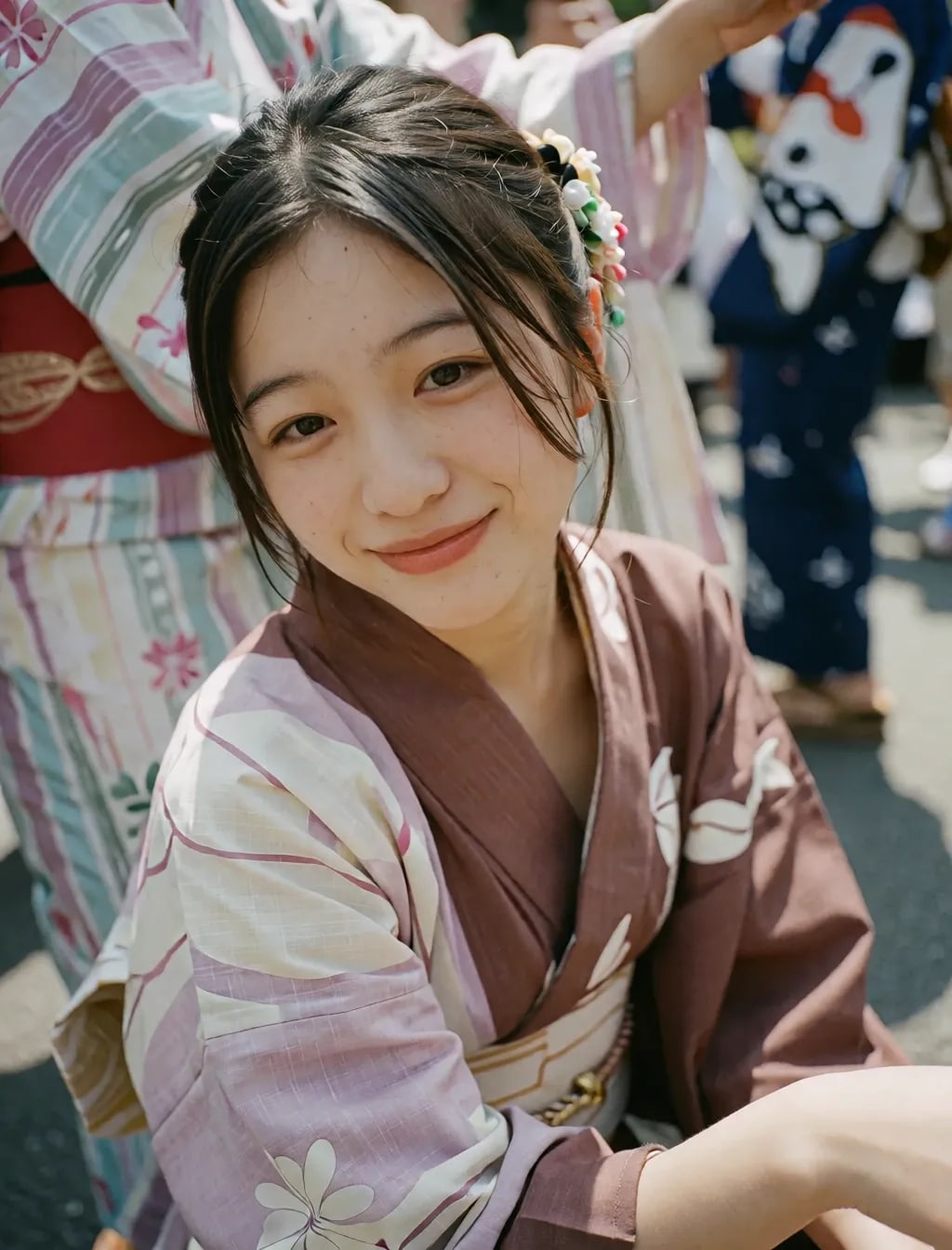普通の子の浴衣
