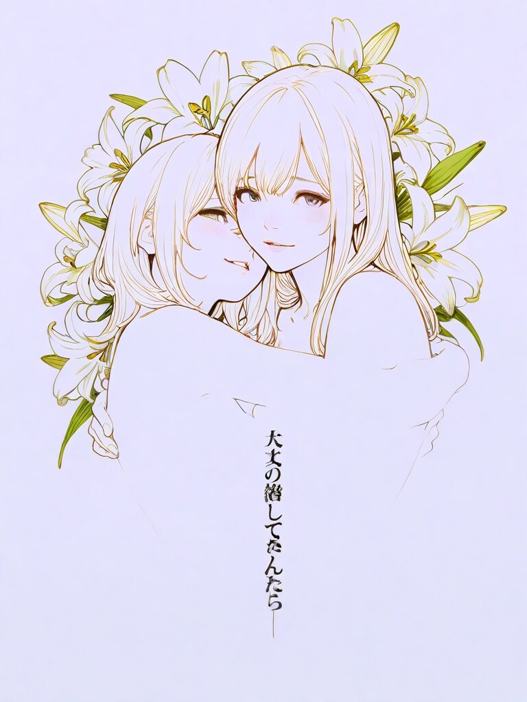 抱き合う姿は百合の花