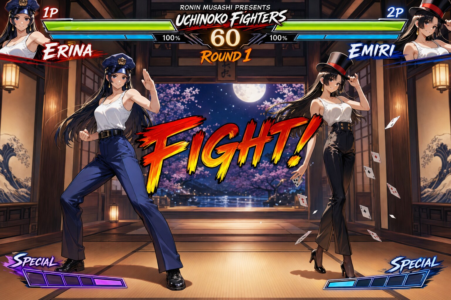 対戦格闘ゲーム　浪人武蔵企画ウチノコファイターズ