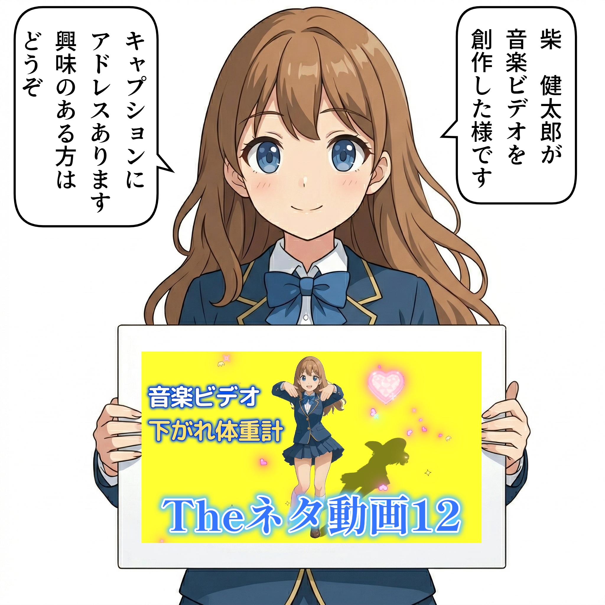 告知：音楽ビデオ作ってみました　曲名『下がれ！体重計』 | の人気AIイラスト・グラビア