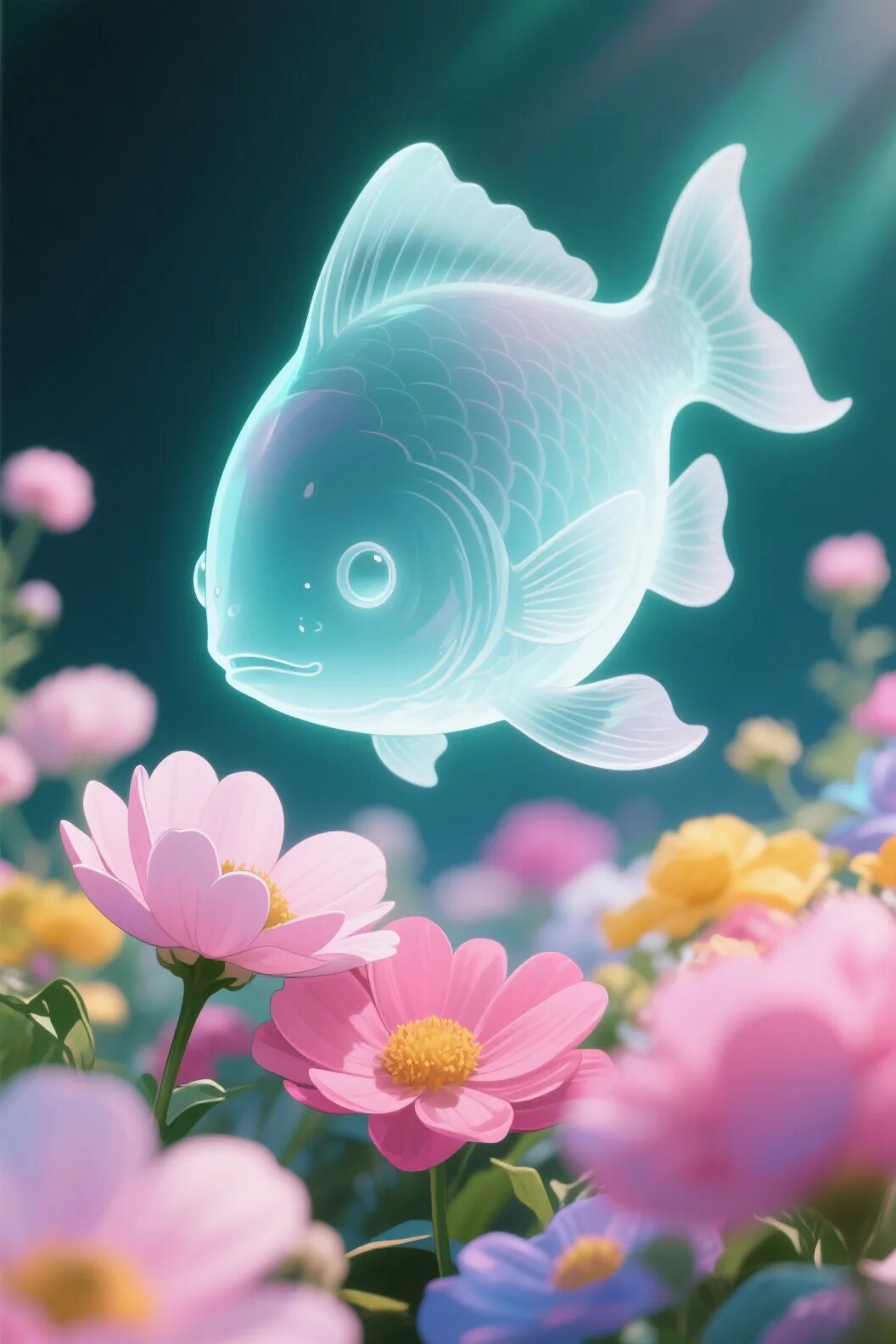 お花とさくらちゃんに黒コゲにされたおさかにゃの亡霊 | の人気AIイラスト・グラビア