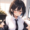 １２月お礼：青サキュバスさん（擬態モード）・職場で姫初め 2枚目