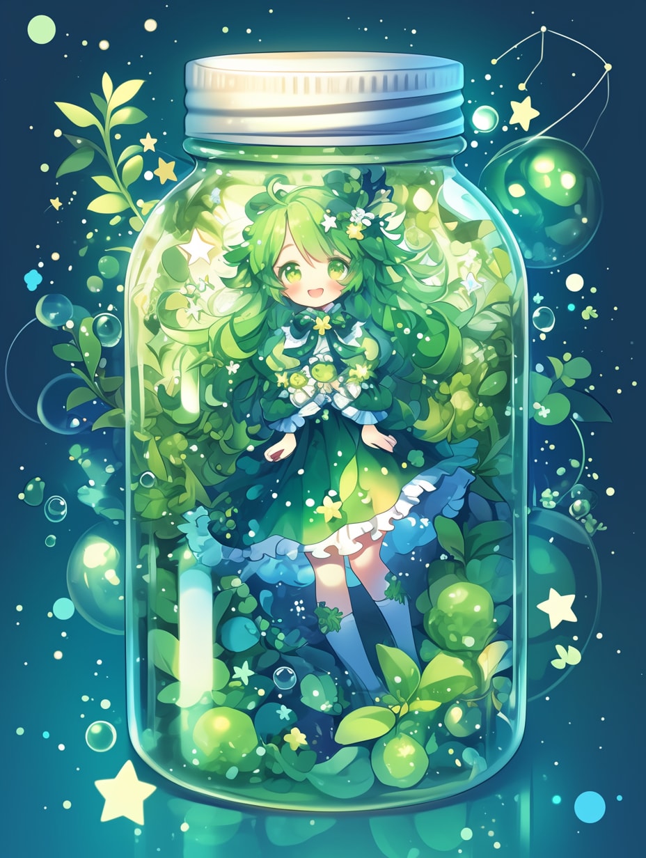 「瓶詰の少女」碧61 | の人気AIイラスト・グラビア