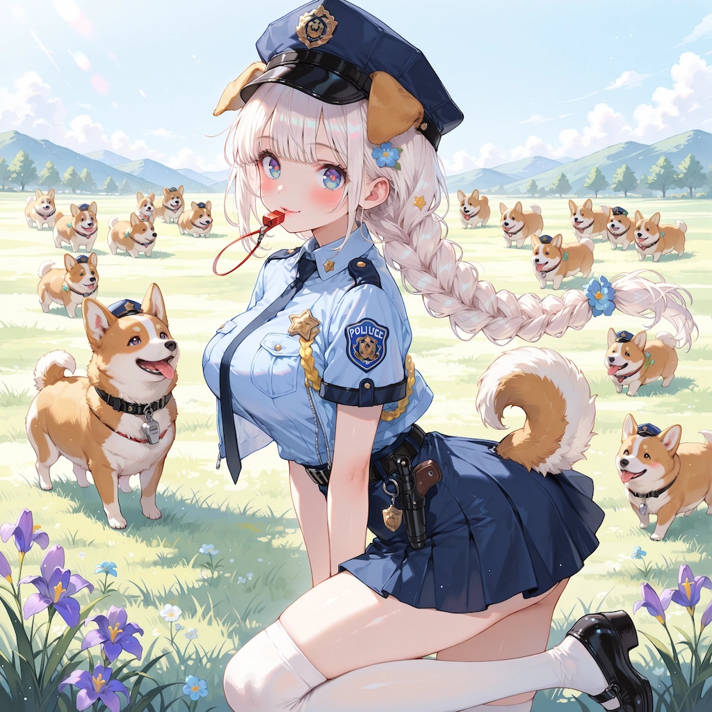 コーギーのお巡りさん