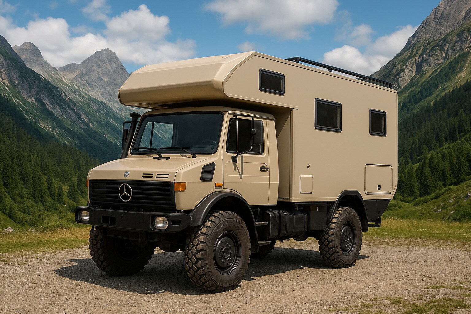 ベンツウニモグキャンピングカー | の人気AIイラスト・グラビア