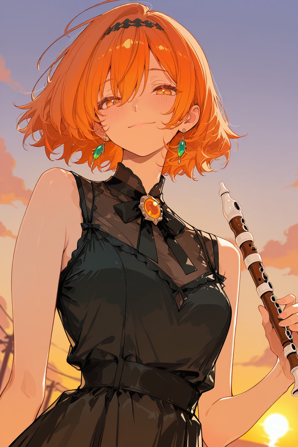 APRICOTちゃんにリコーダーを与える