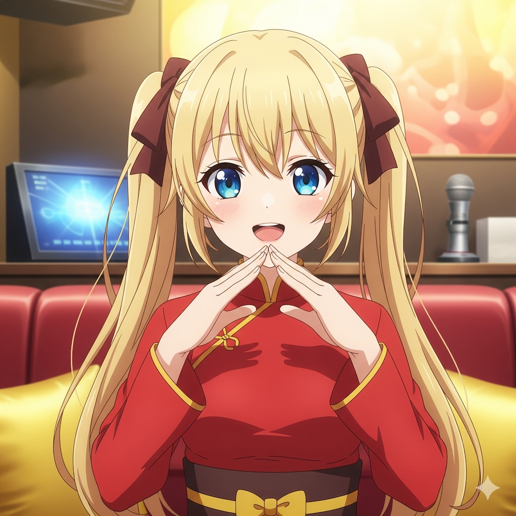 金髪ツインテでカラオケの少女