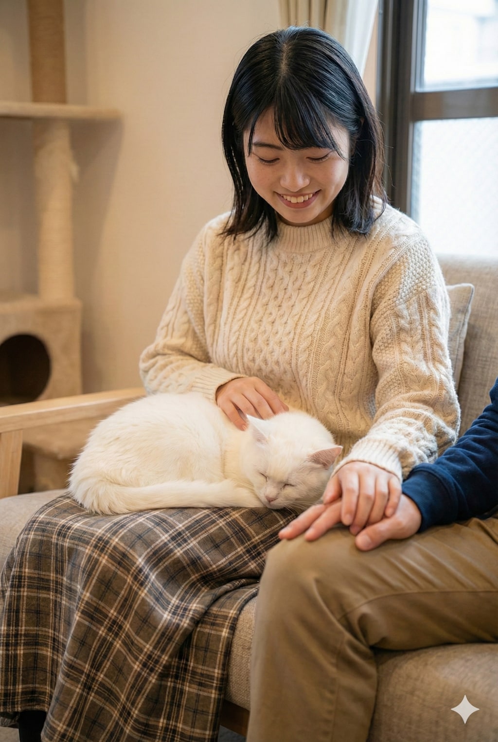 猫と過ごす、ふたりの温かい休日