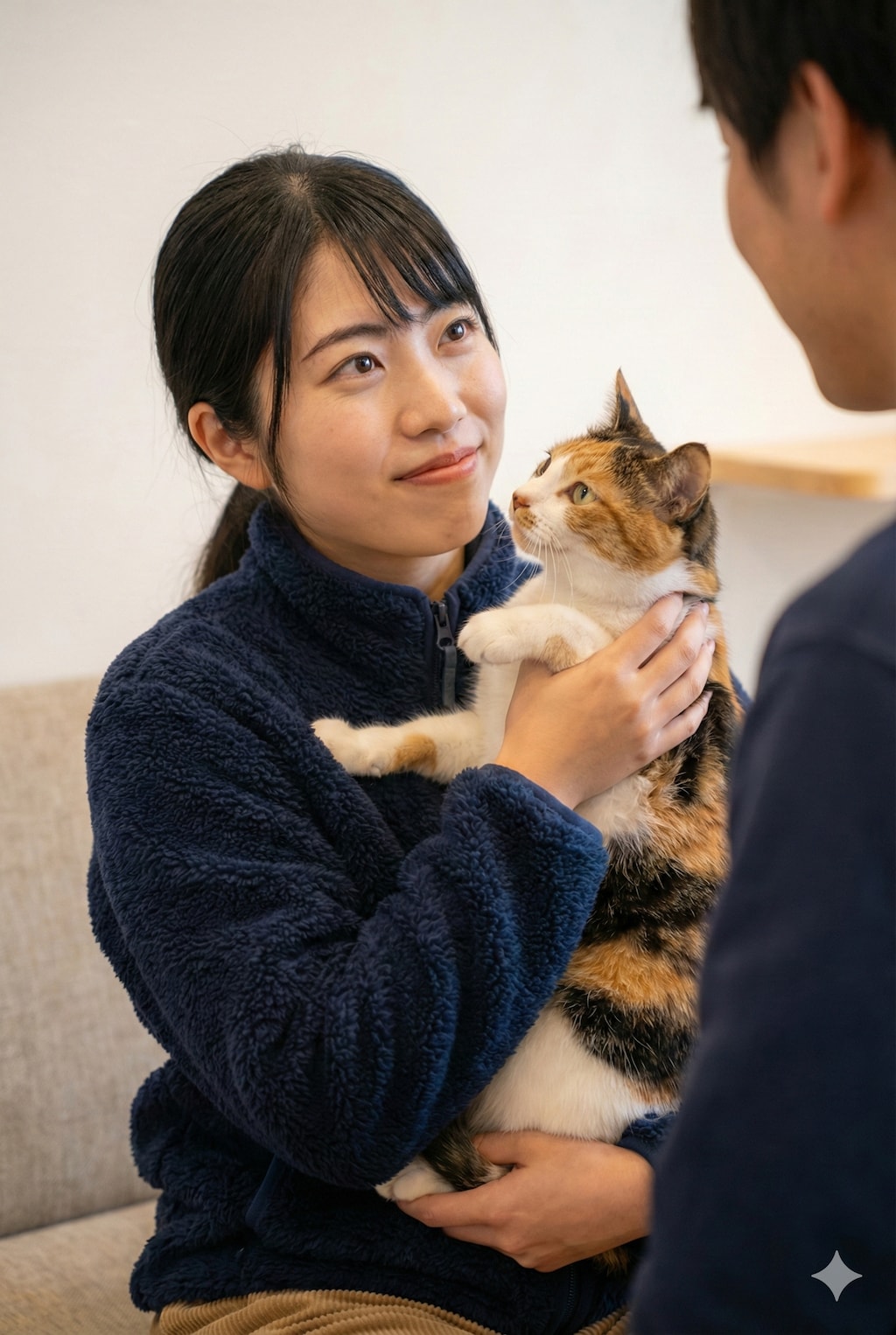 猫と過ごす、ふたりの温かい休日