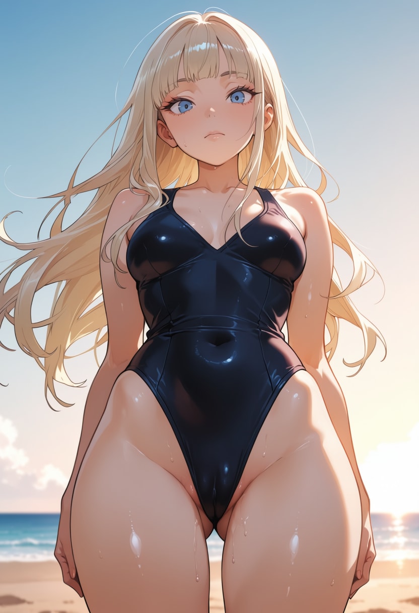 水着越しくぱぁ