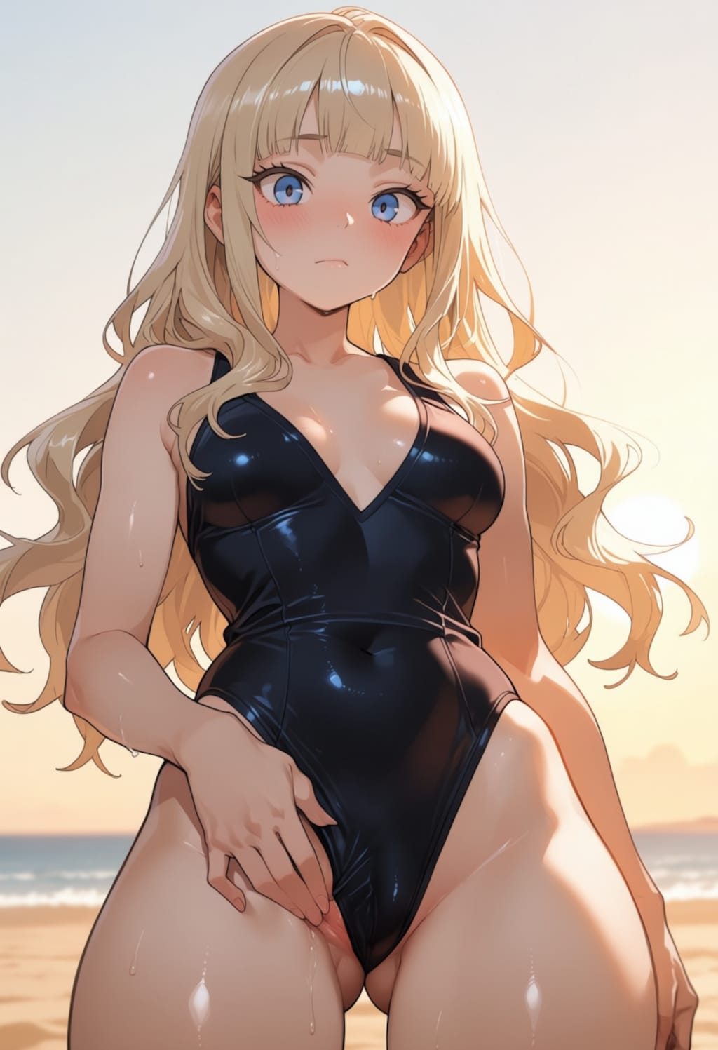 水着越しくぱぁ