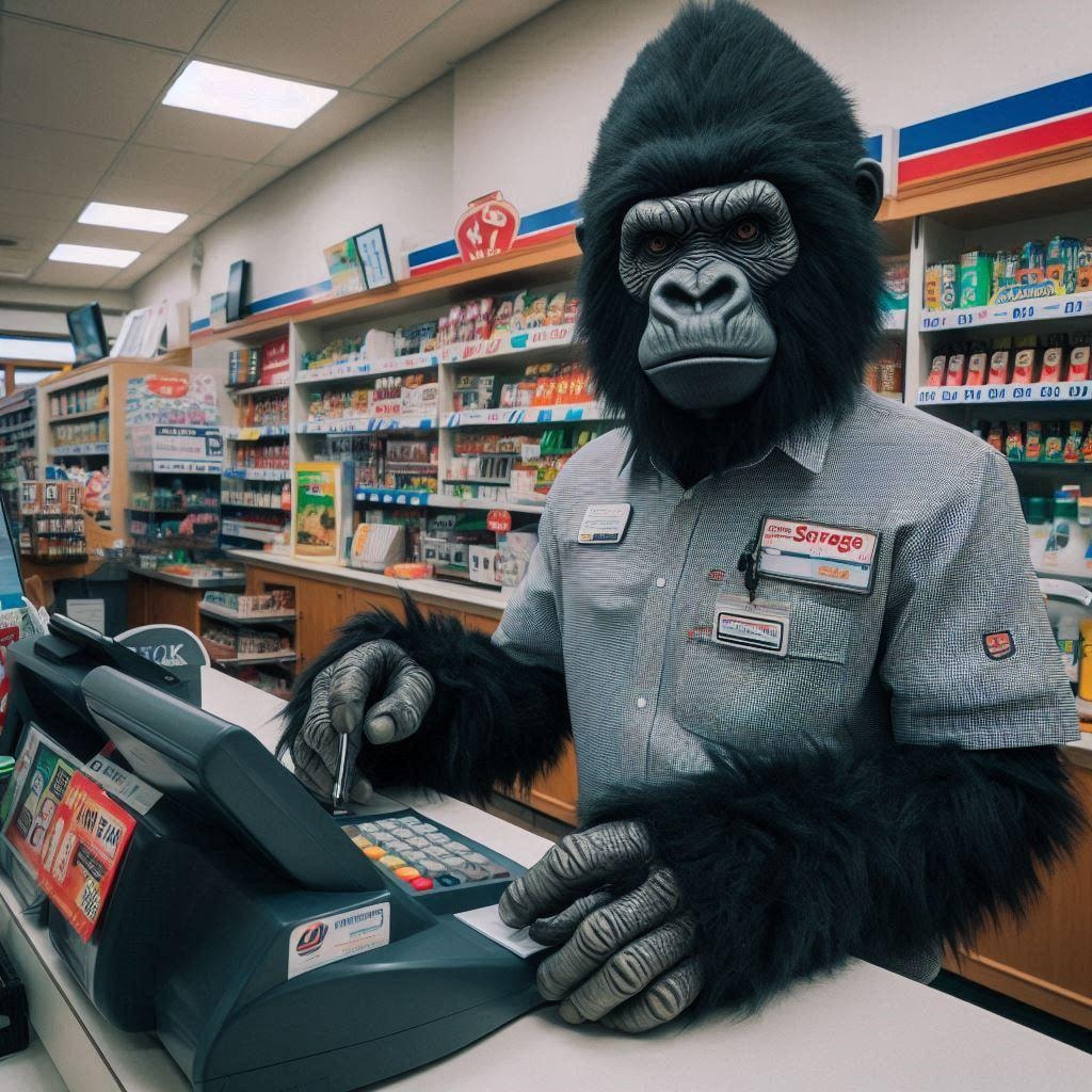 コンビニ店員ゴリラ