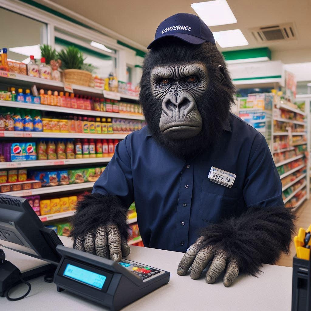 コンビニ店員ゴリラ