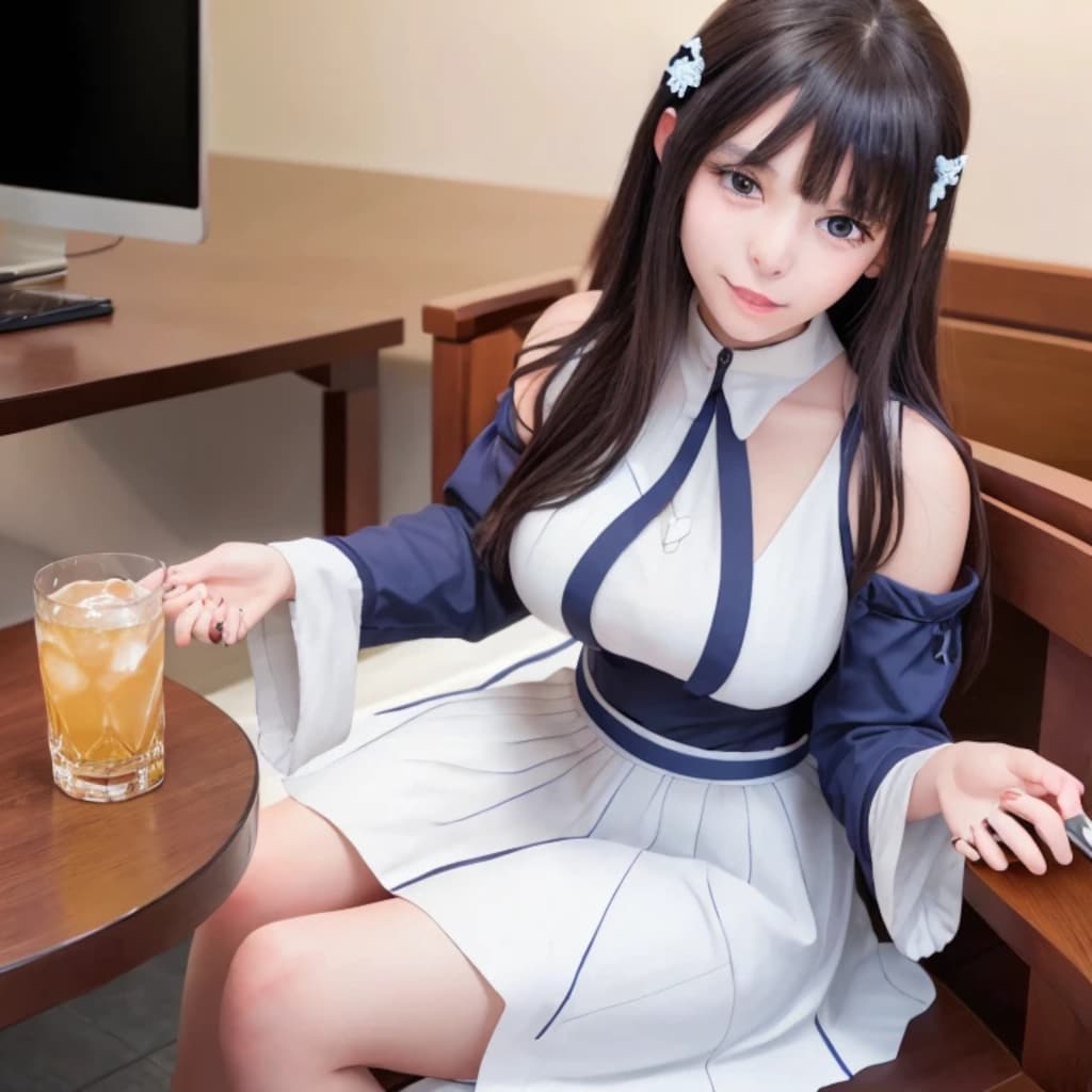 黒髪ロングで漫画喫茶の美女６８