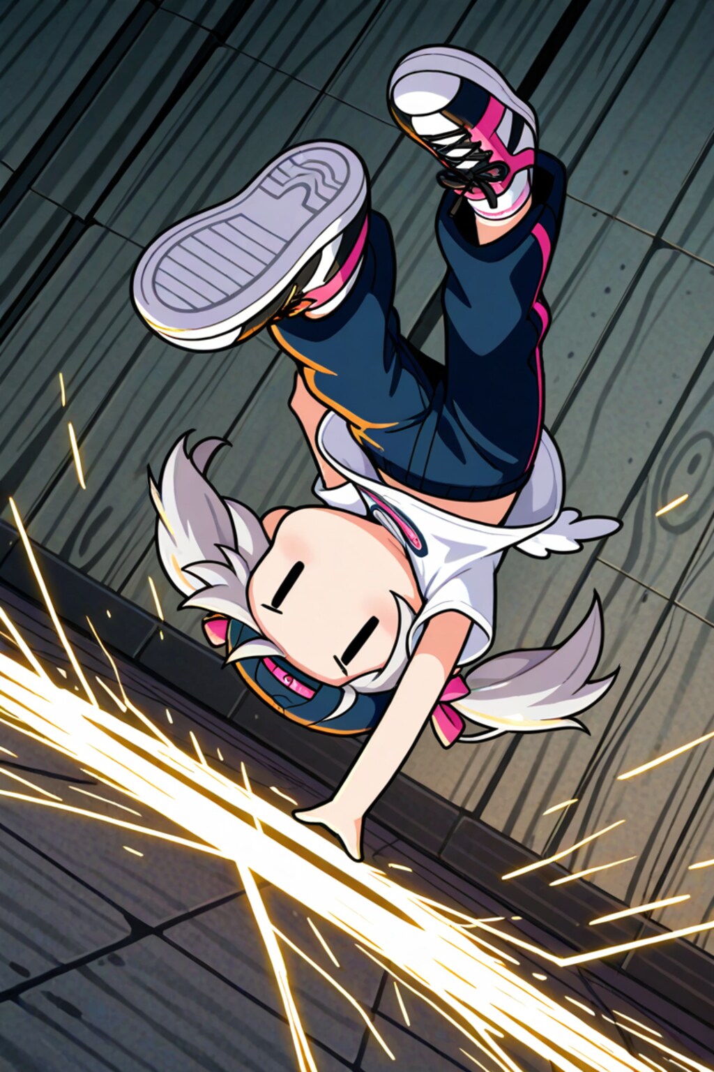 ブレイクダンスをするチビメイドさん