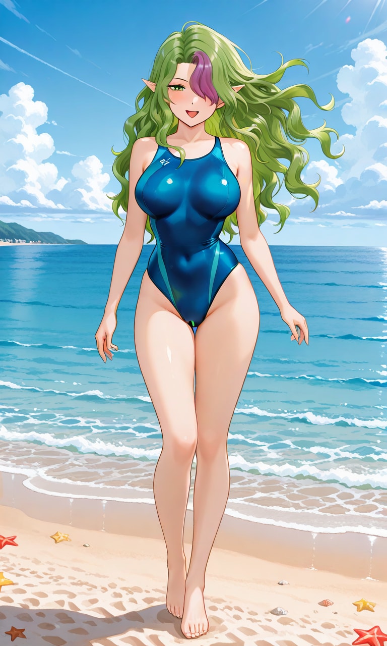 競泳水着姿のミザリィさん