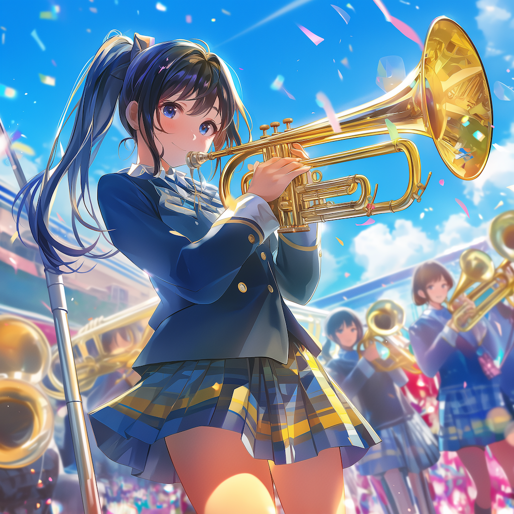 吹奏楽部のトランペット吹き