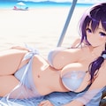 紫髪ちゃん onビーチ 3枚目