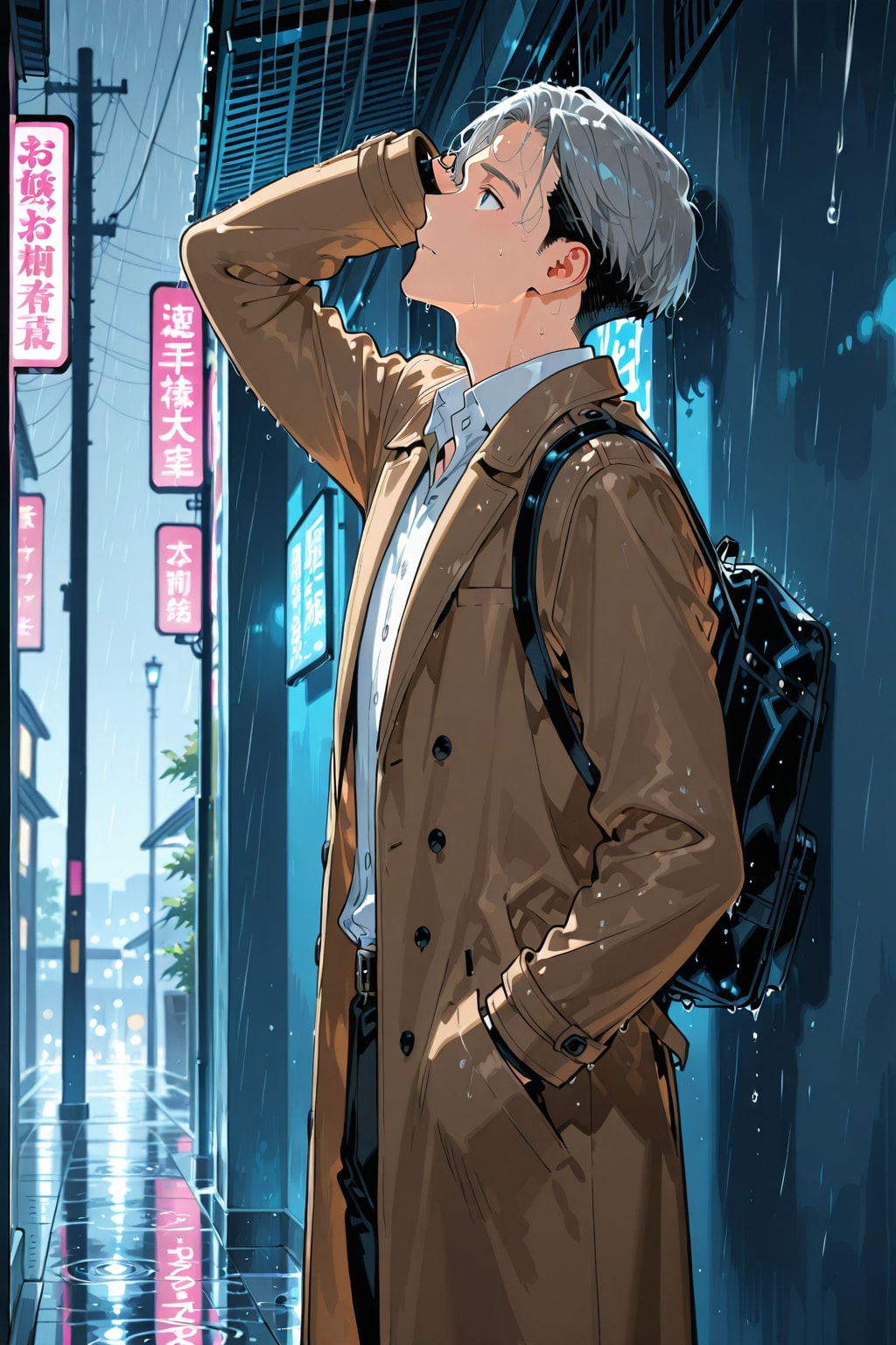 【企画：警察官】雨の中の聞き込み | の人気AIイラスト・グラビア