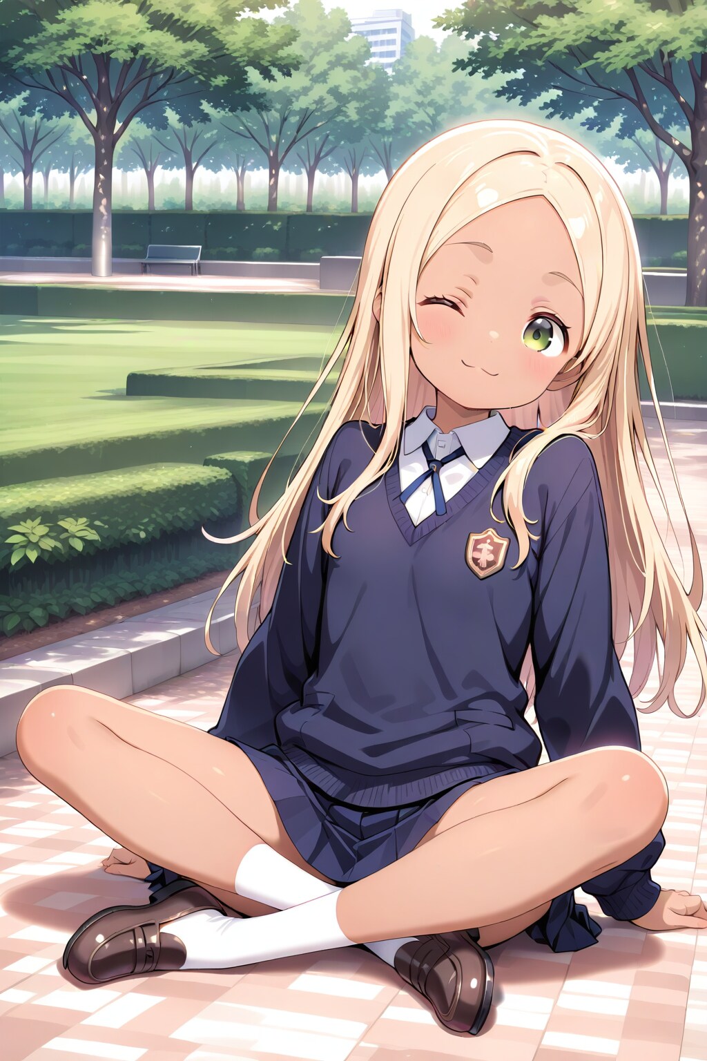 あぐらをかいている女の子 | の人気AIイラスト・グラビア