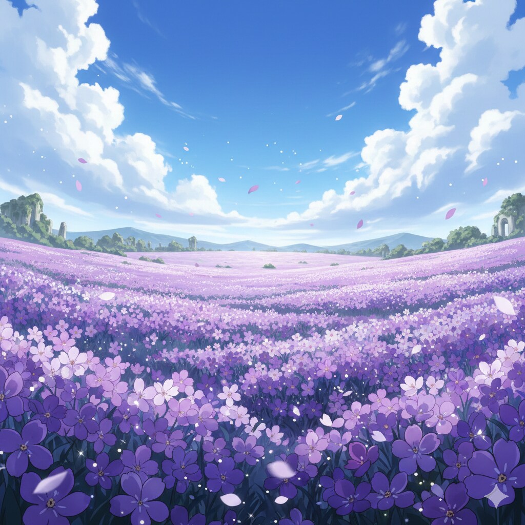 スミレの花畑