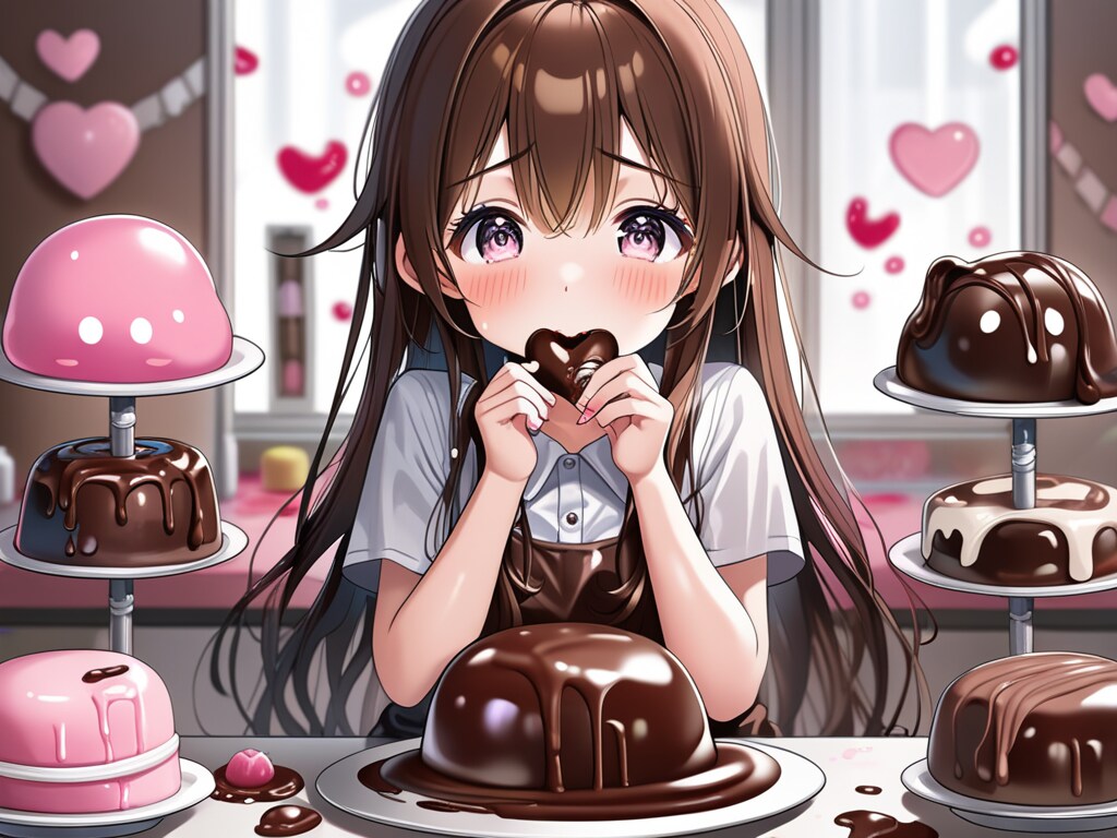 スライムのチョコを作る少女