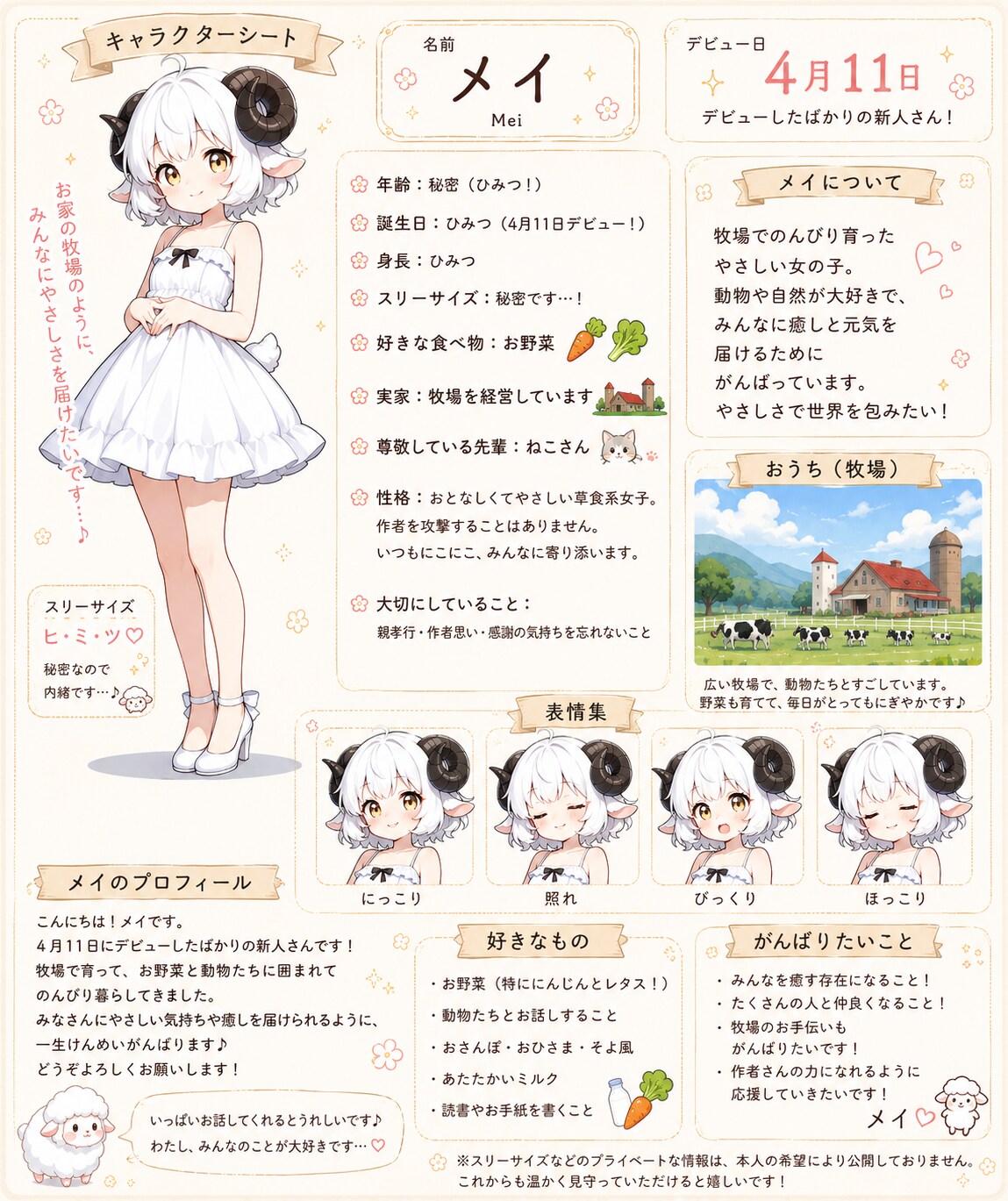メイちゃんのキャラクターシート♡