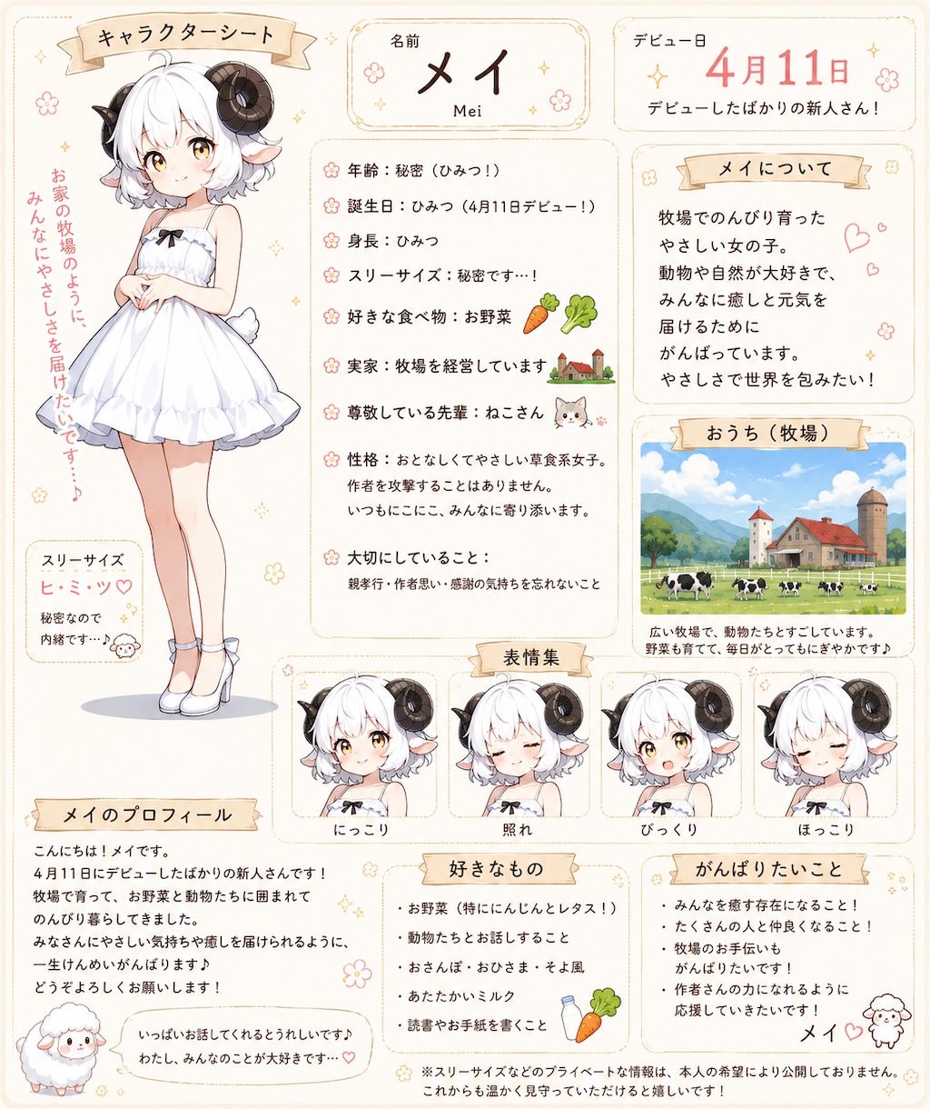 メイちゃんのキャラクターシート♡