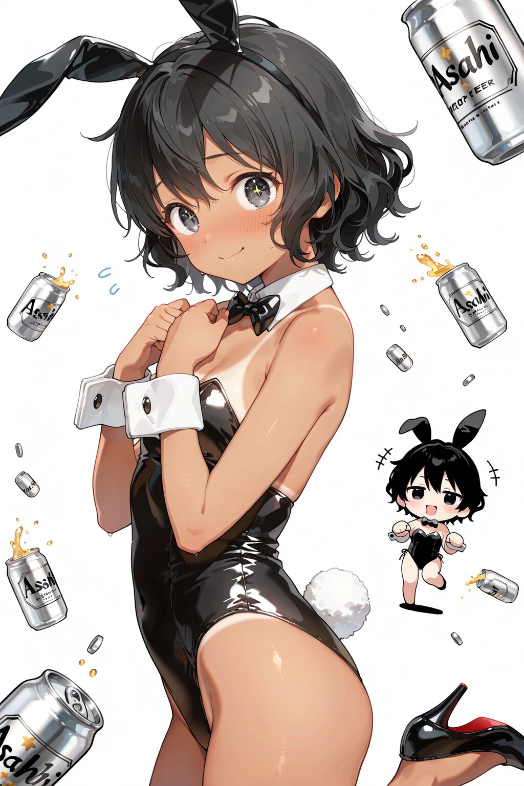 ちびキャラバニーさんとアサヒスーパードライ Y327