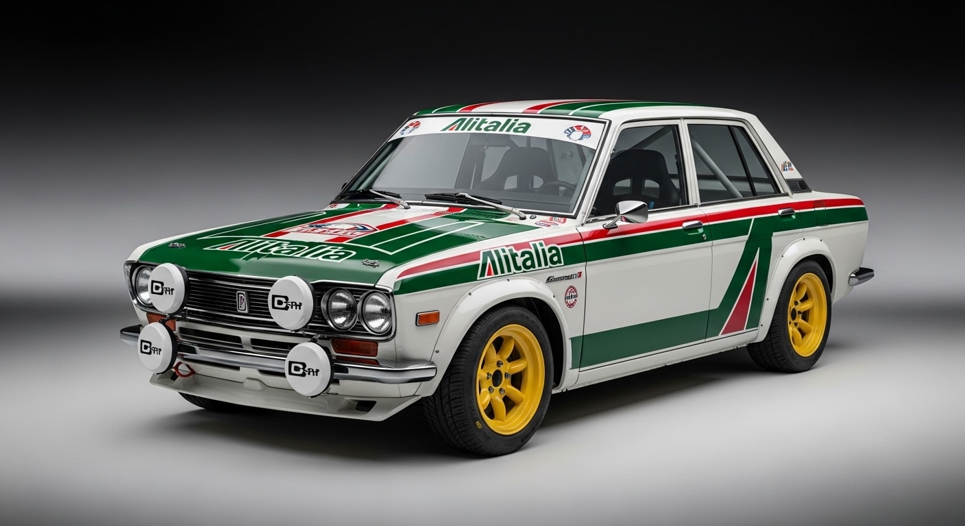 アリタリアカラーブルーバードラリーカー | の人気AIイラスト・グラビア