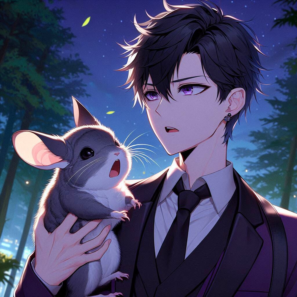 小動物と、黒髪短髪男性★その1-1(12枚)