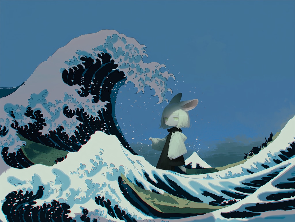 リメイクねず耳絵画