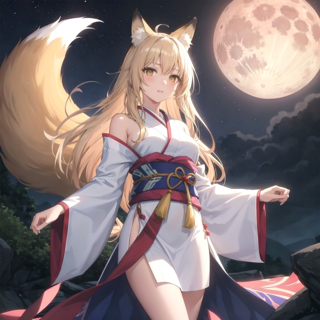 月夜 | の人気AIイラスト・グラビア