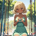ワンピースでハートハンド 2枚目