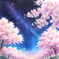 夜空と桜 8枚目