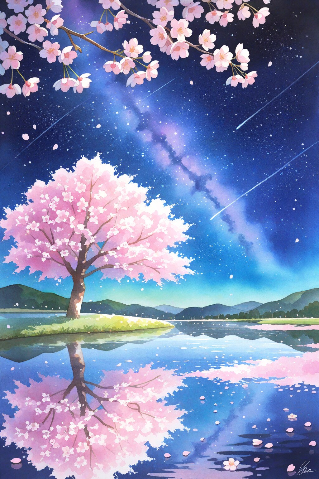夜空と桜