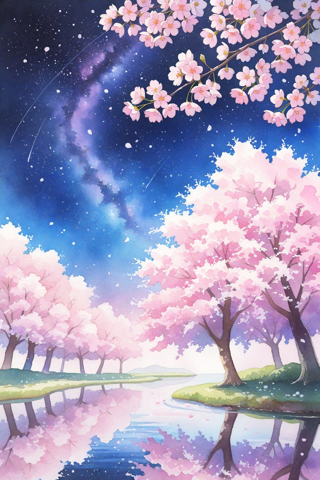 夜空と桜