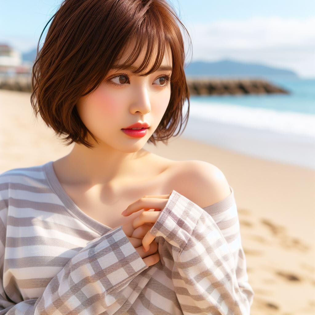 海辺に佇む
